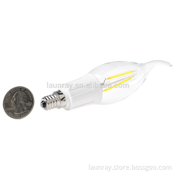 Led Filamenet Candle 2W 4W 6W C32 LED Candelabra Bulb Dimmable Warm White Light